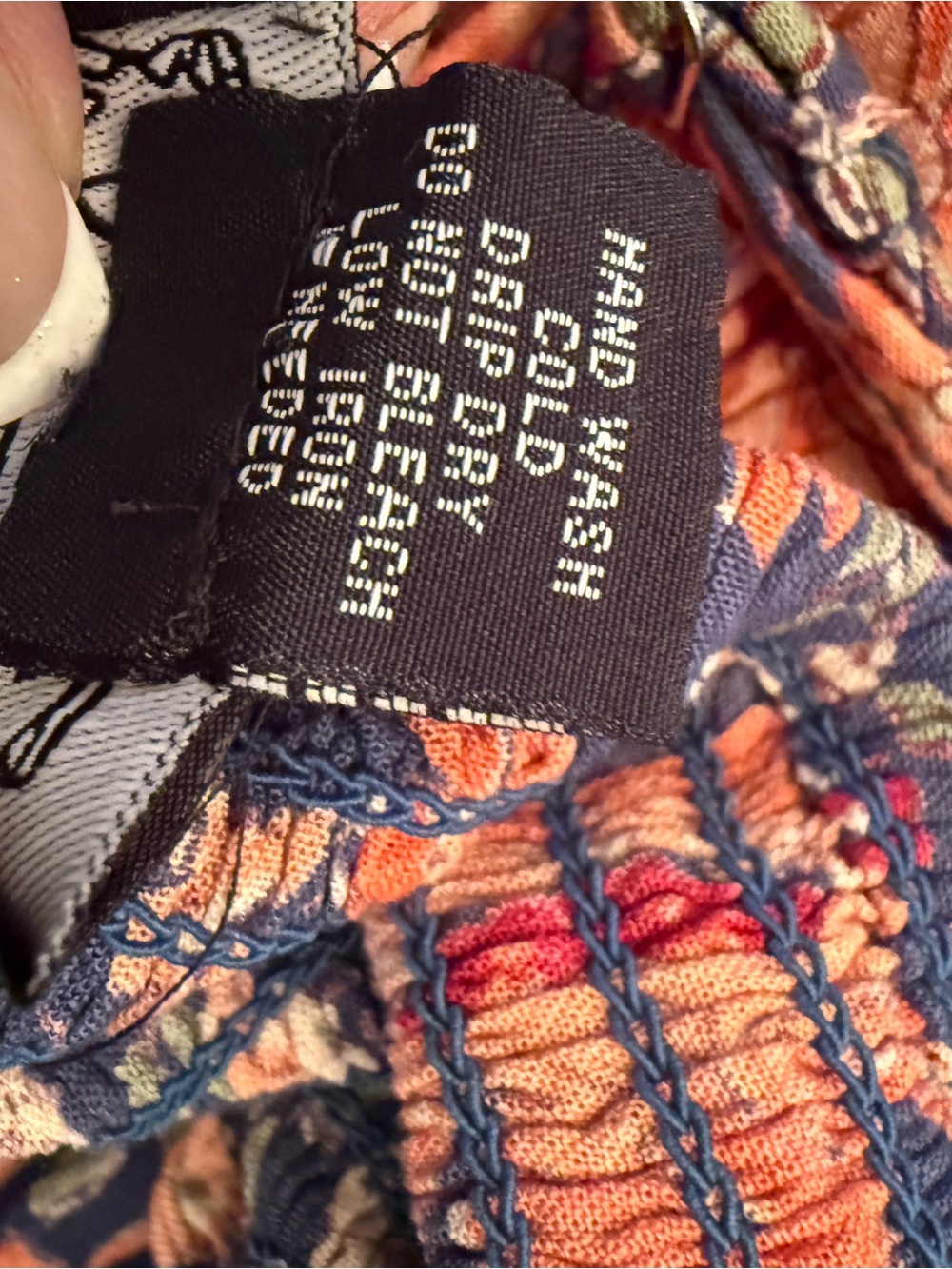 Angie Navy Floral Knot-Front Mini Dress with Orange Blooms - Picture 5 of 5